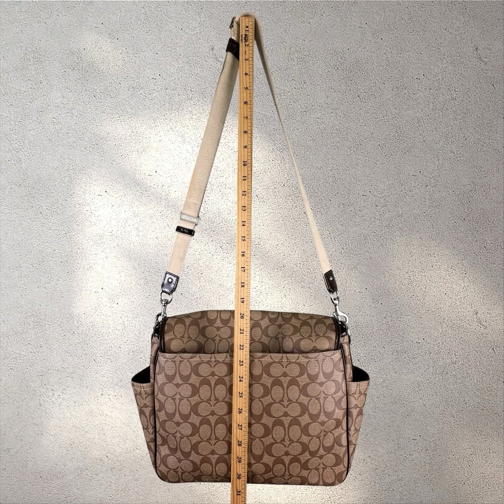 COACH ASHLEY SIGNATURE CANVAS BABY MESSENGER BAG F1276 F18373 BLACK GREY DIAPER - Picture 9 of 10